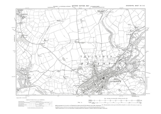 Tavistock, Millhill, Lamerton, Old Map Devon 1907: 105NE