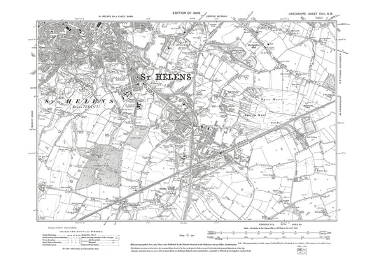 St Helens (southeast) - Lancashire in 1909 : 108NW