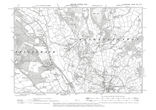Kingsteignton, Teigngrace, Preston, Old Map Devon 1906: 109NE