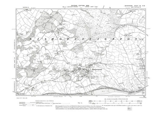 Bishopsteignton, Old Map Devon 1906: 110NW