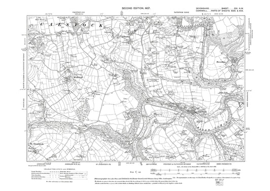 Calstock, Albaston, Metherell, St Dominick, Old Map Devon 1907: 111NW