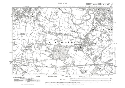 Didsbury (southwest) - Lancashire in 1911 : 111SW