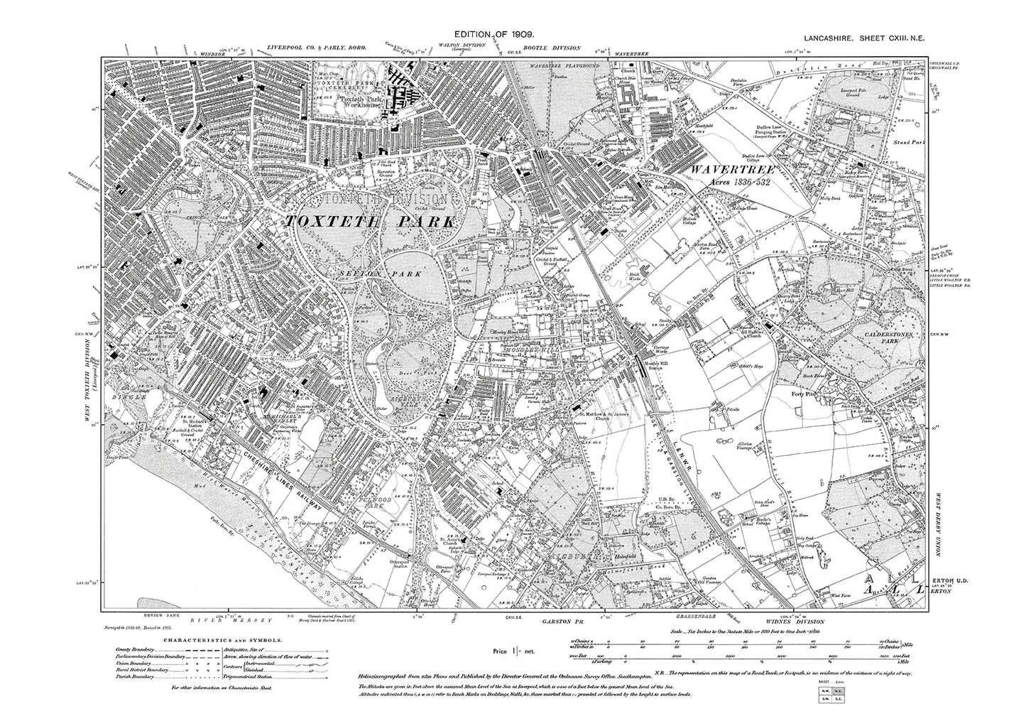 Liverpool (southeast) - Lancashire in 1909 : 113NE