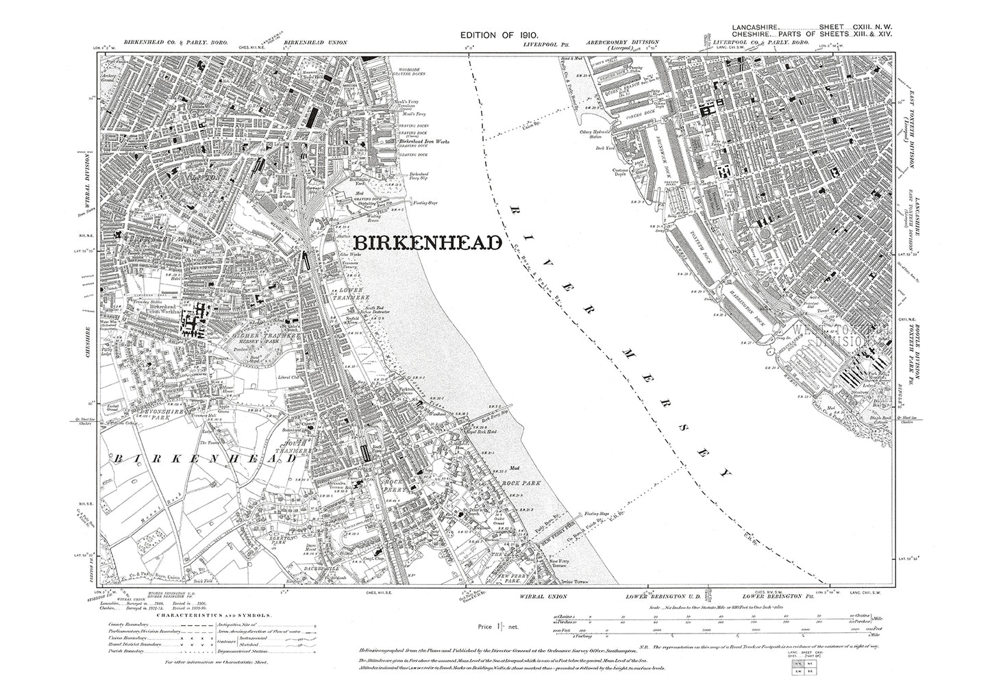 Liverpool (southwest) - Lancashire in 1910 : 113NW