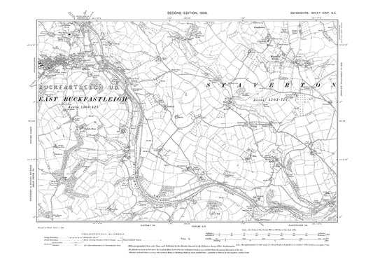 East Buckfastleigh, Woolston Green, Old Map Devon 1906: 114SE