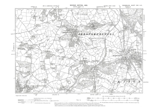 Abbotskerswell, Kingskerswell, Ipplepen, Old Map Devon 1906: 115NE