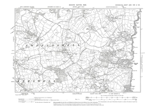 Coffinswell, Daccombe, Maidencombe, Old Map Devon 1906: 116NW-NE