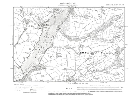 Bere Ferrers, Tamerton Foliott (north), Old Map Devon 1907: 117NE