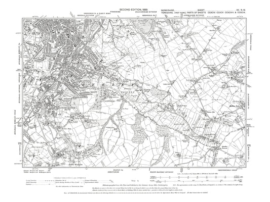 Old OS map dated 1899, showing Norton (north) in Derbyshire 12NW