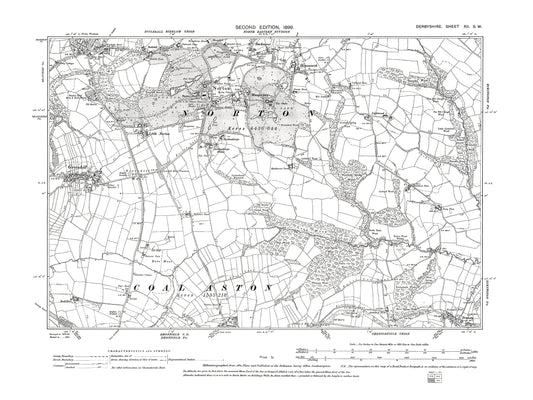 Old OS map dated 1899, showing Norton, Greenhill in Derbyshire 12SW