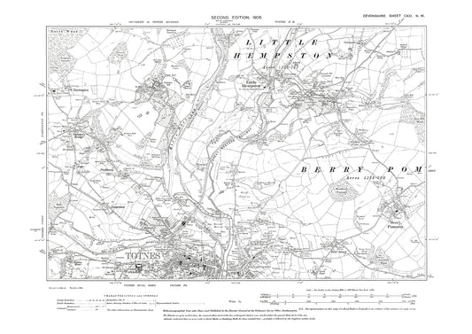 Totnes (north), Little Hempston, Berry Pomeroy, Old Map Devon 1906: 121NW