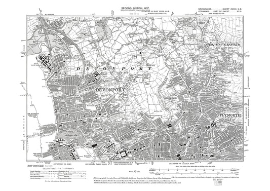 Devonport, Plymouth, Old Map Devon 1907: 123NE