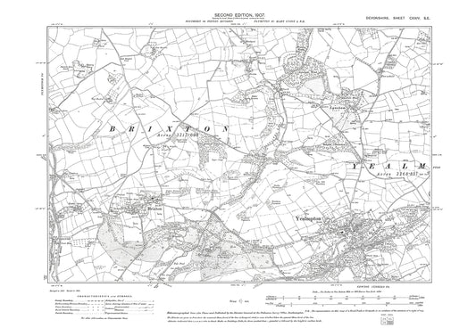 Yealmpton, Brixton, Old Map Devon 1907: 124SE