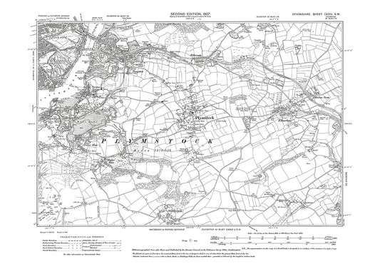 Plymouth (southeast), Plymstock, Elburton, Staddiscombe, Old Map Devon 1907: 124SW