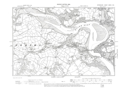 Dittisham, East Cornworthy, Old Map Devon 1906: 127NE