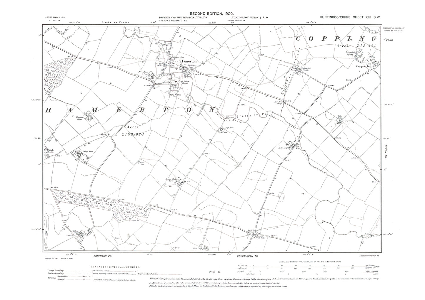 Hamerton - Huntingdonshire in 1902 : 13SW