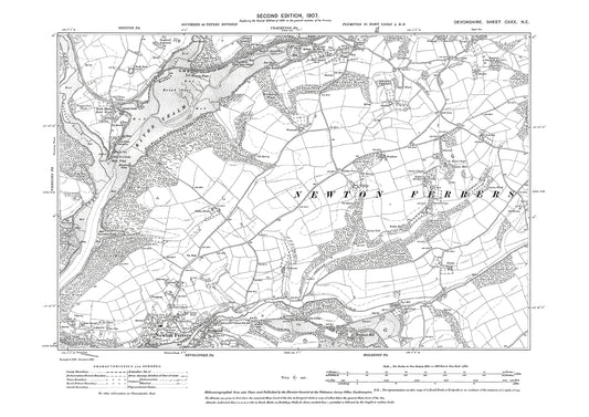 Newton Ferrers (north), Old Map Devon 1907: 130NE