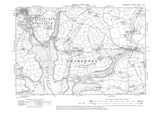 Dodbrooke, Charleton, Frogmore, Old Map Devon 1907: 136NE