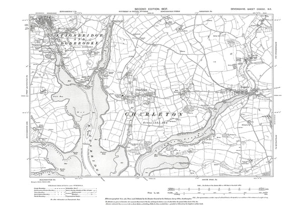 Dodbrooke, Charleton, Frogmore, Old Map Devon 1907: 136NE – Old Map ...