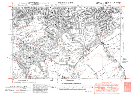 Shirley, Addington old map Surrey 1938: 14SE-14aSW