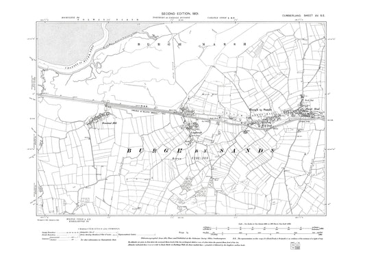 Old OS map dated 1901, showing Burgh by Sands, Burgh Head, Longburgh in Cumberland - 15SE