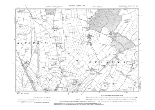 Old OS map dated 1901, showing Edentown (north), Kingstown, Houghton in Cumberland - 16SE