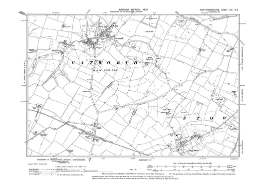 Catworth, Long Stow - Huntingdonshire in 1902 : 16SE