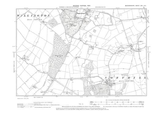 Moggerhanger, Northill, old map Bedfordshire 1902: 17NE