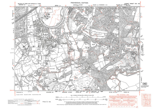Byfleet, Wisley, Cobham (west), Walton upon Thames (south) old map Surrey 1938: 17NE