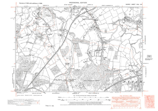 Stoke D'Abernon (south), Fetcham (northwest) old map Surrey 1938: 18SW