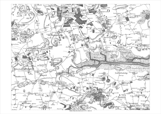 Raleigh, Woodham Ferrers, Haningfield, Purley, Mundon, old map Essex 1777