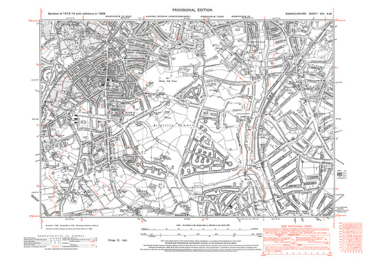 Birmingham (Worcs), Kings Heath, Springfield, old map Warwickshire 1938: 19NW