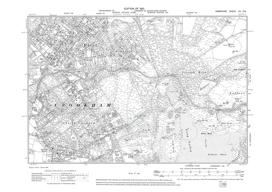 Old OS map dated 1912, showing Fleet, Gally Hill in Hampshire - 20NE