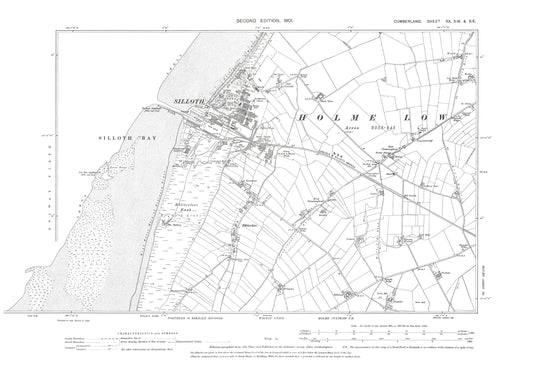 Old OS map dated 1901, showing Silloth in Cumberland - 20SW