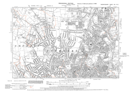 Coventry (north), Whitmore Park, Coundon, Keresley, old map Warwickshire 1938: 21NE