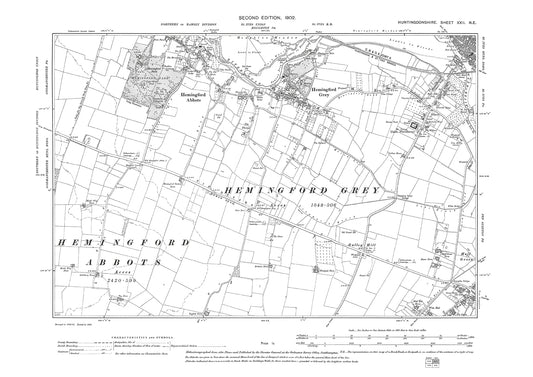 Hemingford Grey, Hemmingford Abbots, St Ives (southwest), Fen Stanton - Huntingdonshire in 1902 : 22NE