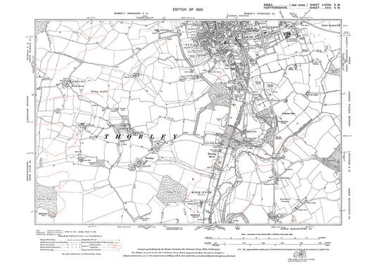 Old OS map dated 1899, showing Bishops Stortford (south) in Hertfordshire - 23SW