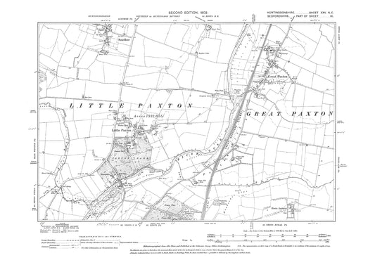 Great Paxton, Little Paxton, Southoe - Huntingdonshire in 1902 : 25NE