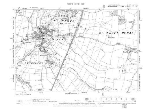 St Neots, Eynesbury - Huntingdonshire in 1902 : 25SE