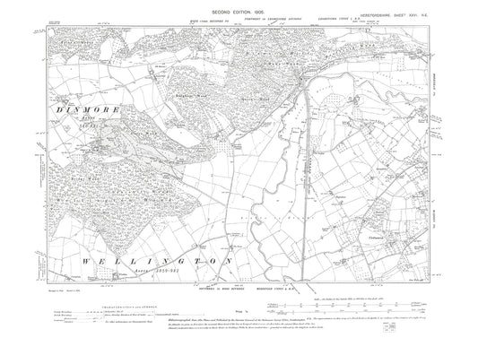 Old OS map dated 1905, showing Urdimarsh, Bodenham in Herefordshire - 26NE