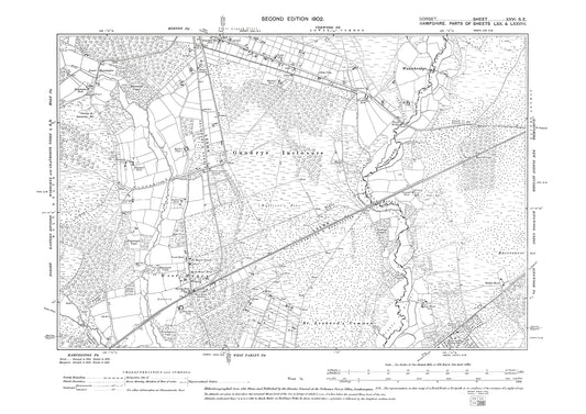 Old OS map dated 1902, showing West Moors in Dorset - 26SE