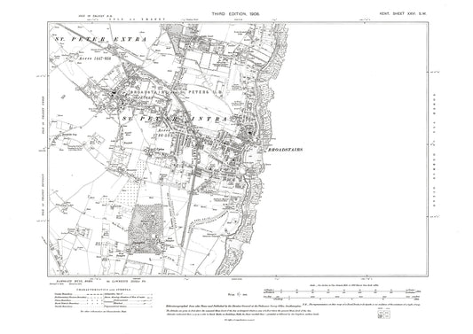 Broadstairs, old map Kent 1908: 26SW