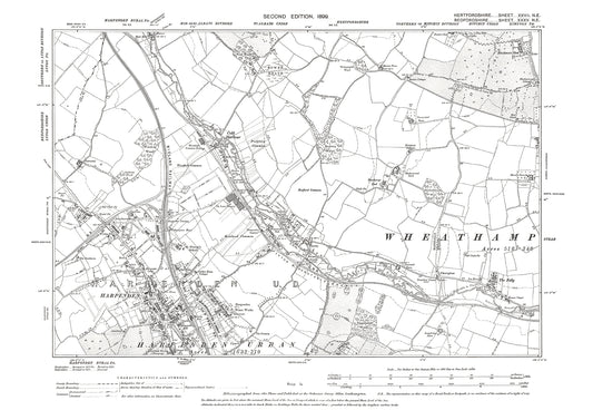 Old OS map dated 1899, showing Harpenden, The Folly in Hertfordshire - 27NE