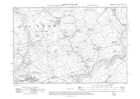 St Neot (northeast), West Draynes, old map Cornwall 1907: 27SE