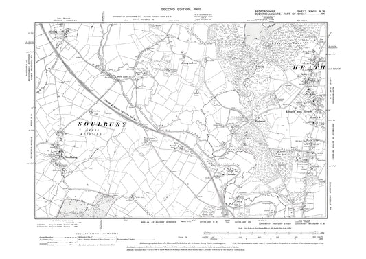 Heath and Reach, old map Bedfordshire 1902: 28NW