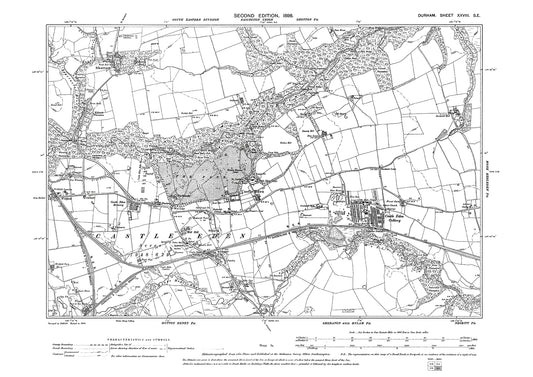 Old OS map dated 1898, showing Castle Eden and Shotton in Durham - 28SE