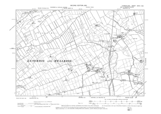 Old OS map dated 1901, showing Broomfield, Langrigg in Cumberland - 28SW