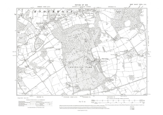 Knockholt, old map Kent 1910: 28SE