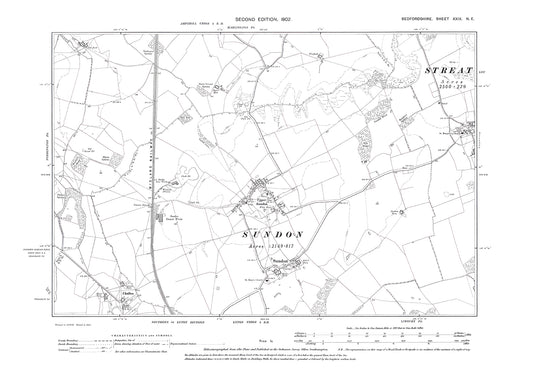 Sundon, Chalton, old map Bedfordshire 1902: 29NE