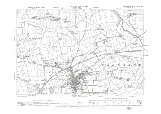 Old OS map dated 1901, showing Wigton, Oulton in Cumberland - 29NW